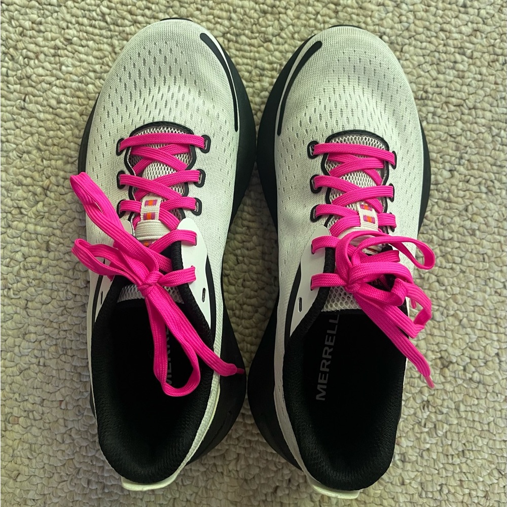 Merrell Women's Athletic Shoes - White with Pink Laces